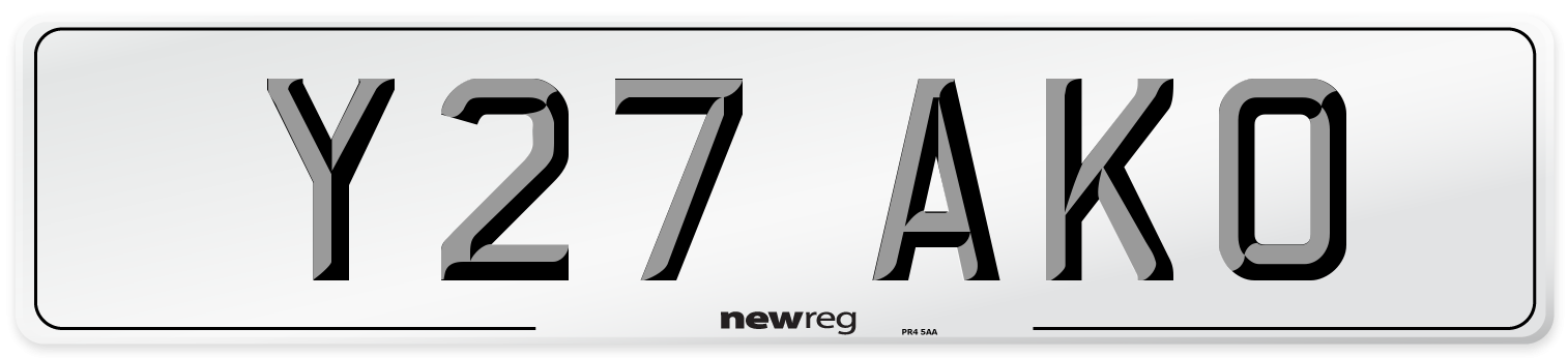 Y27 AKO Number Plate from New Reg